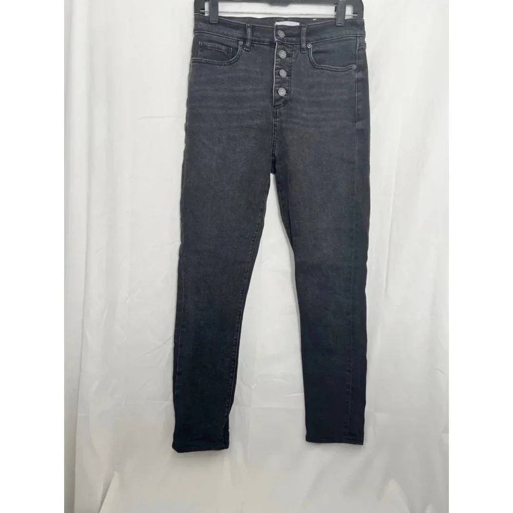 Loft High Waist Skinny Black Jeans Size 4/27‎ Slim Pockets Womens